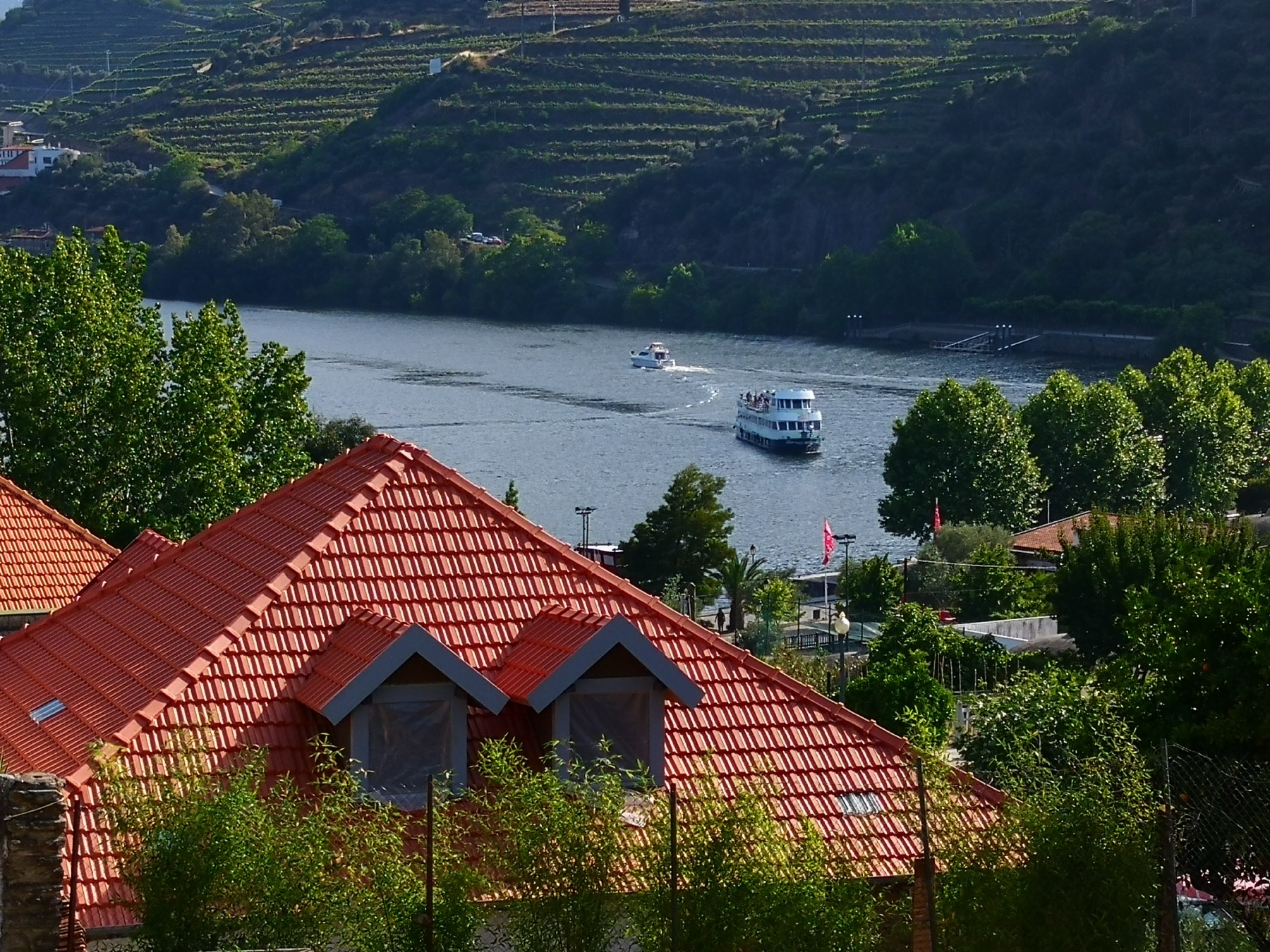 Pinhão junto al Duero entre viñedos aterrazados